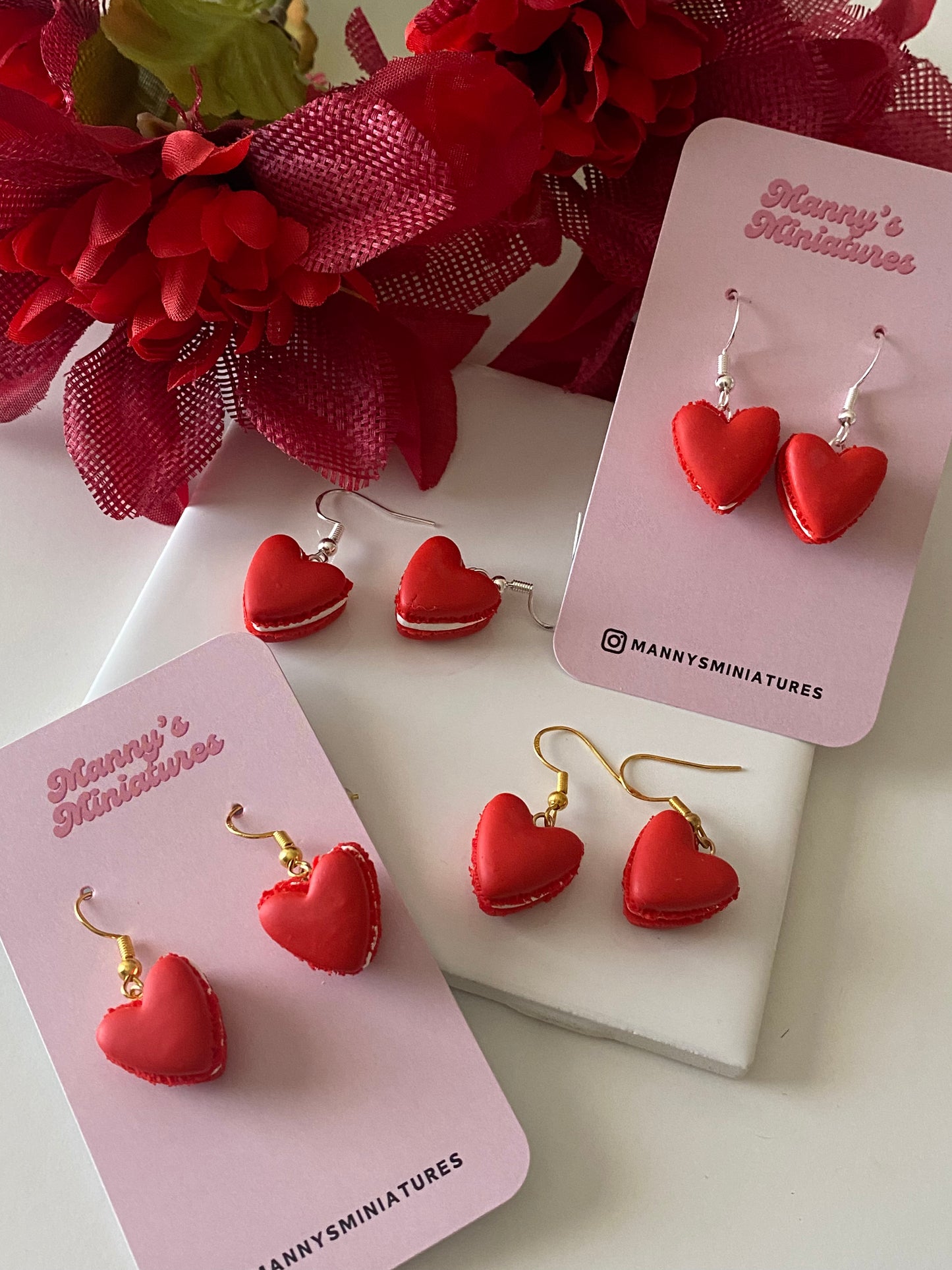 Heart macaron earrings