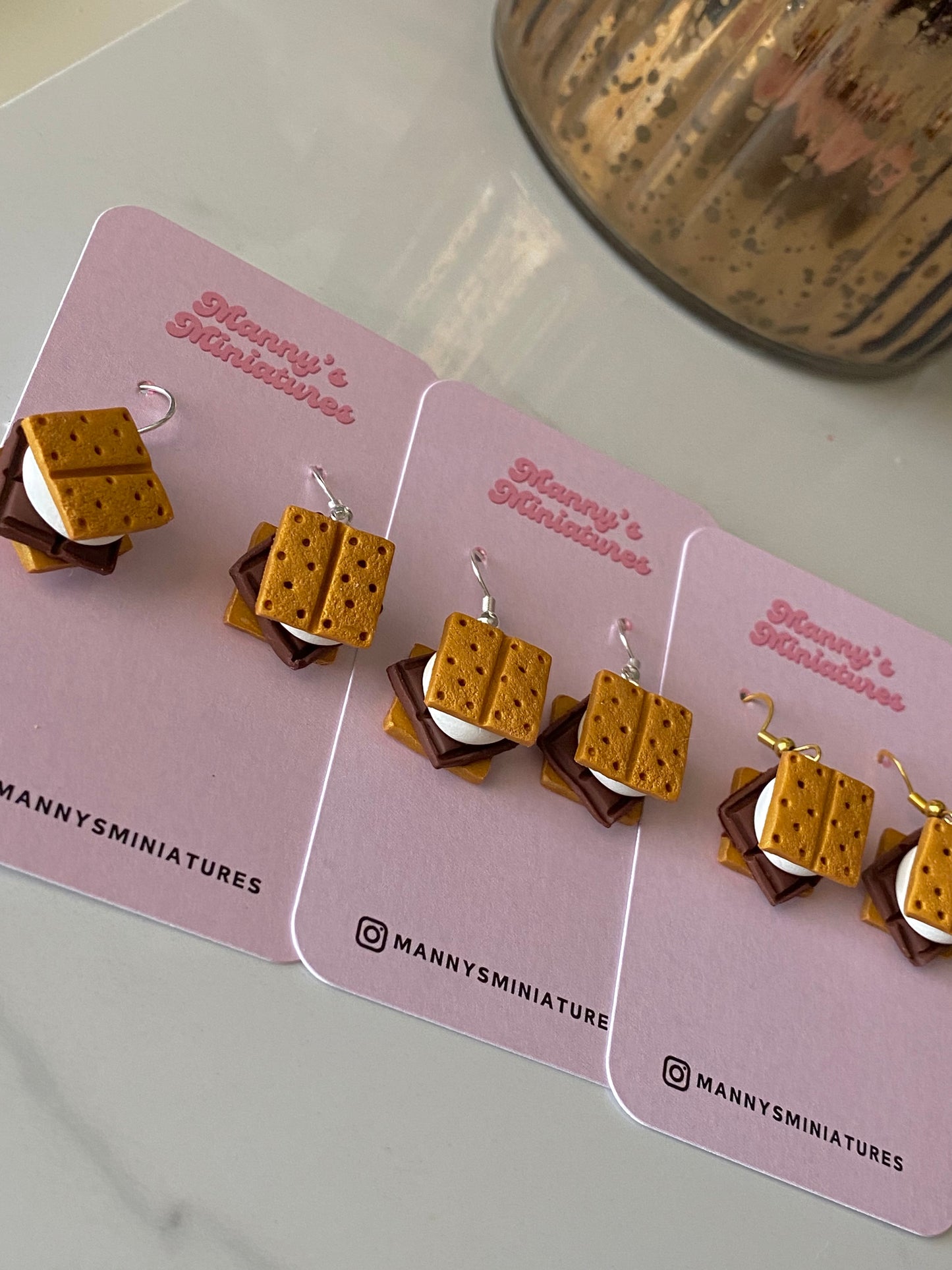 S’mores earrings