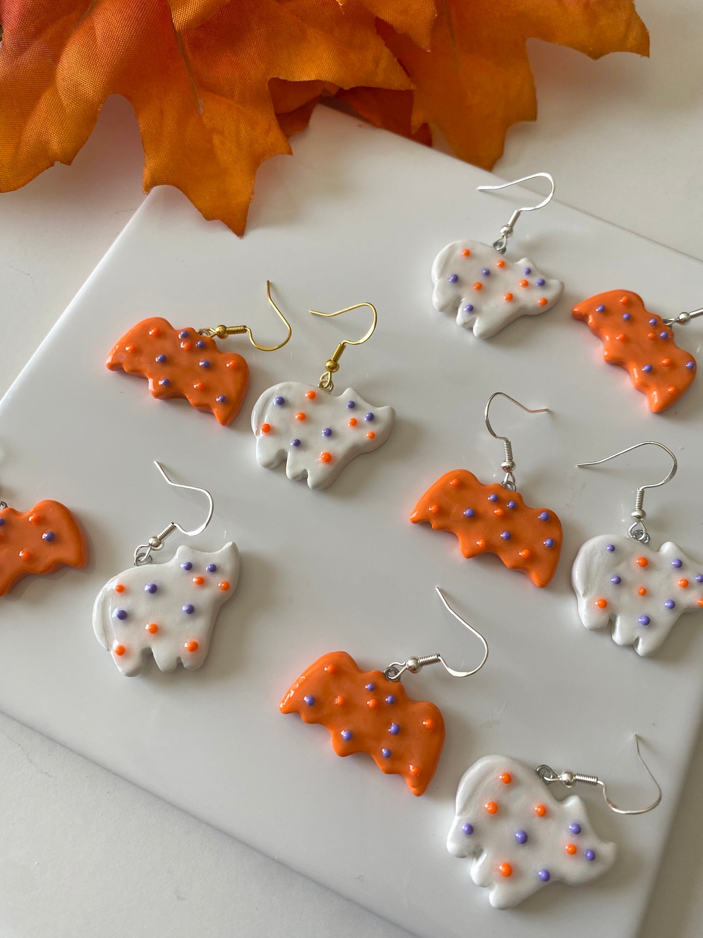 Spooky animal cracker earrings