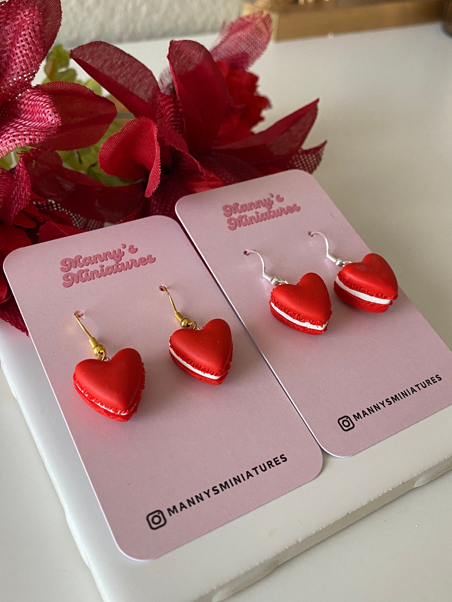 Heart macaron earrings