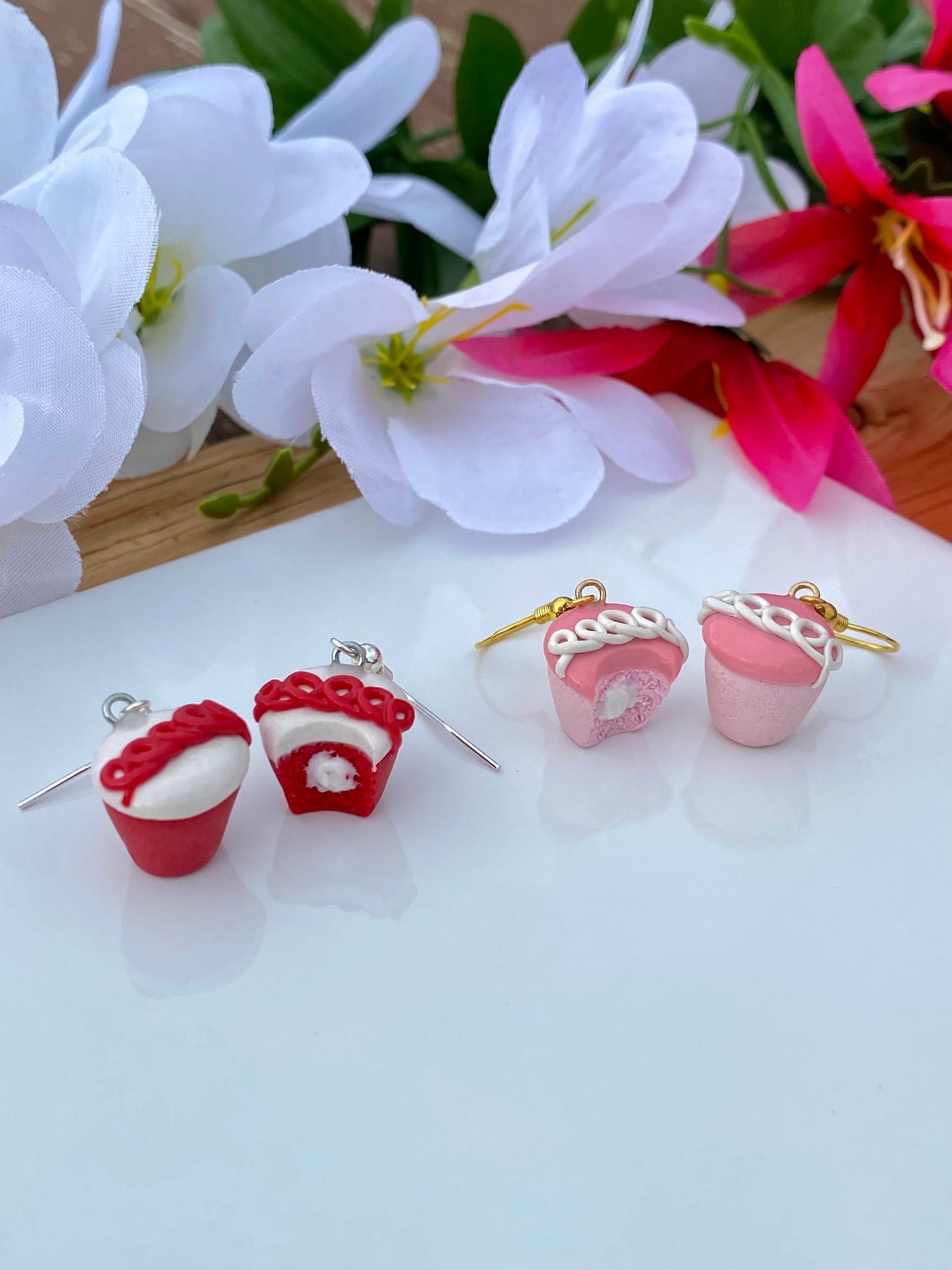 Mother’s Day cupcake earrings