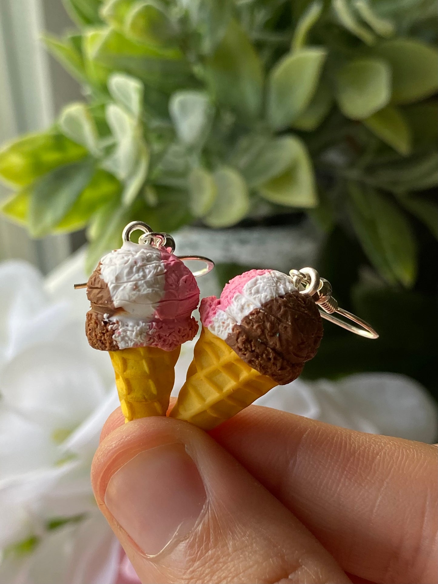 Ice cream cone earrings