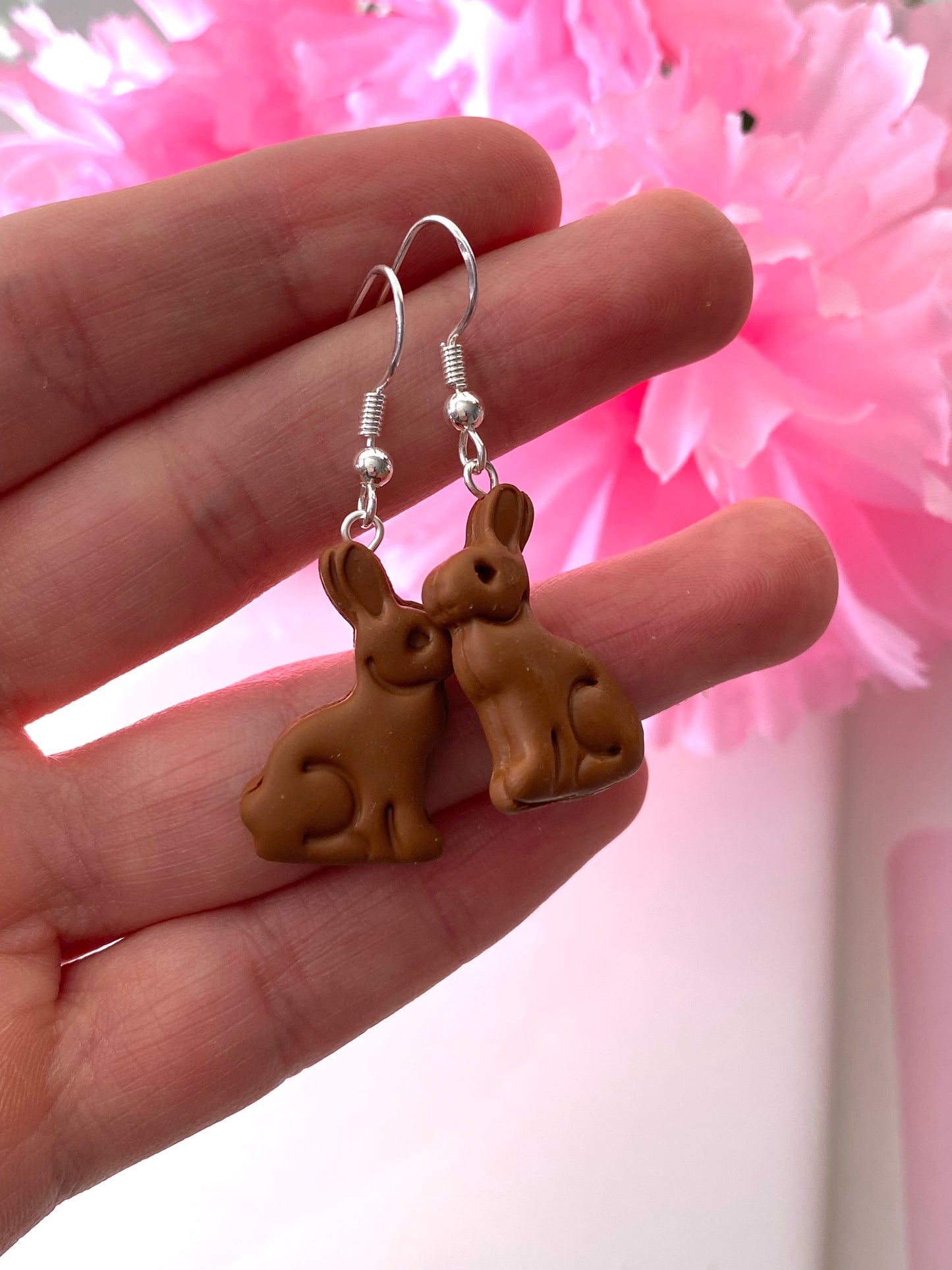 Chocolate bunny earrings