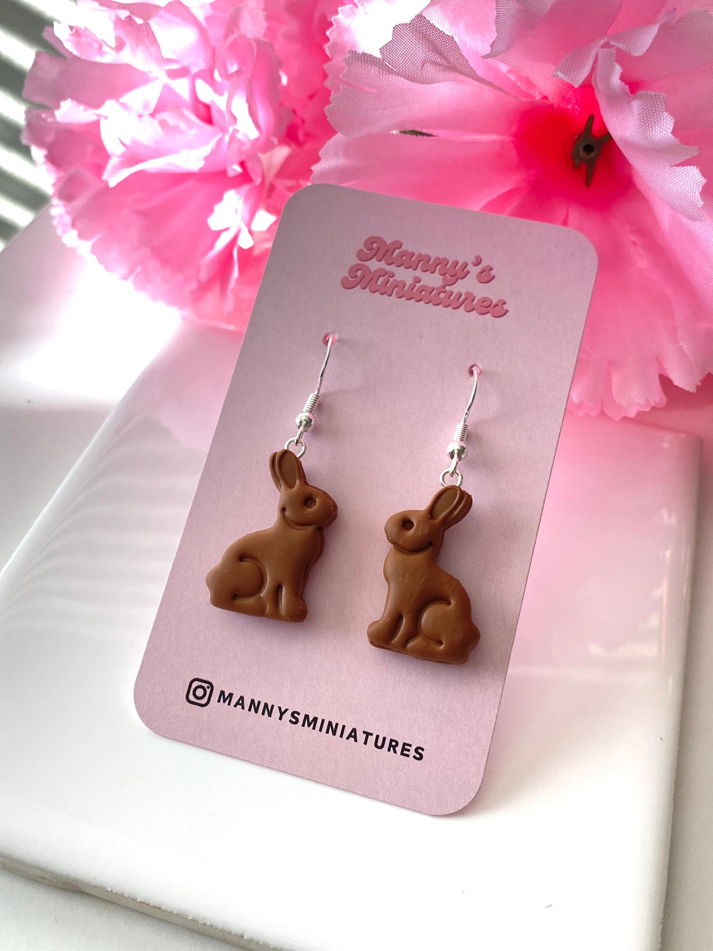 Chocolate bunny earrings