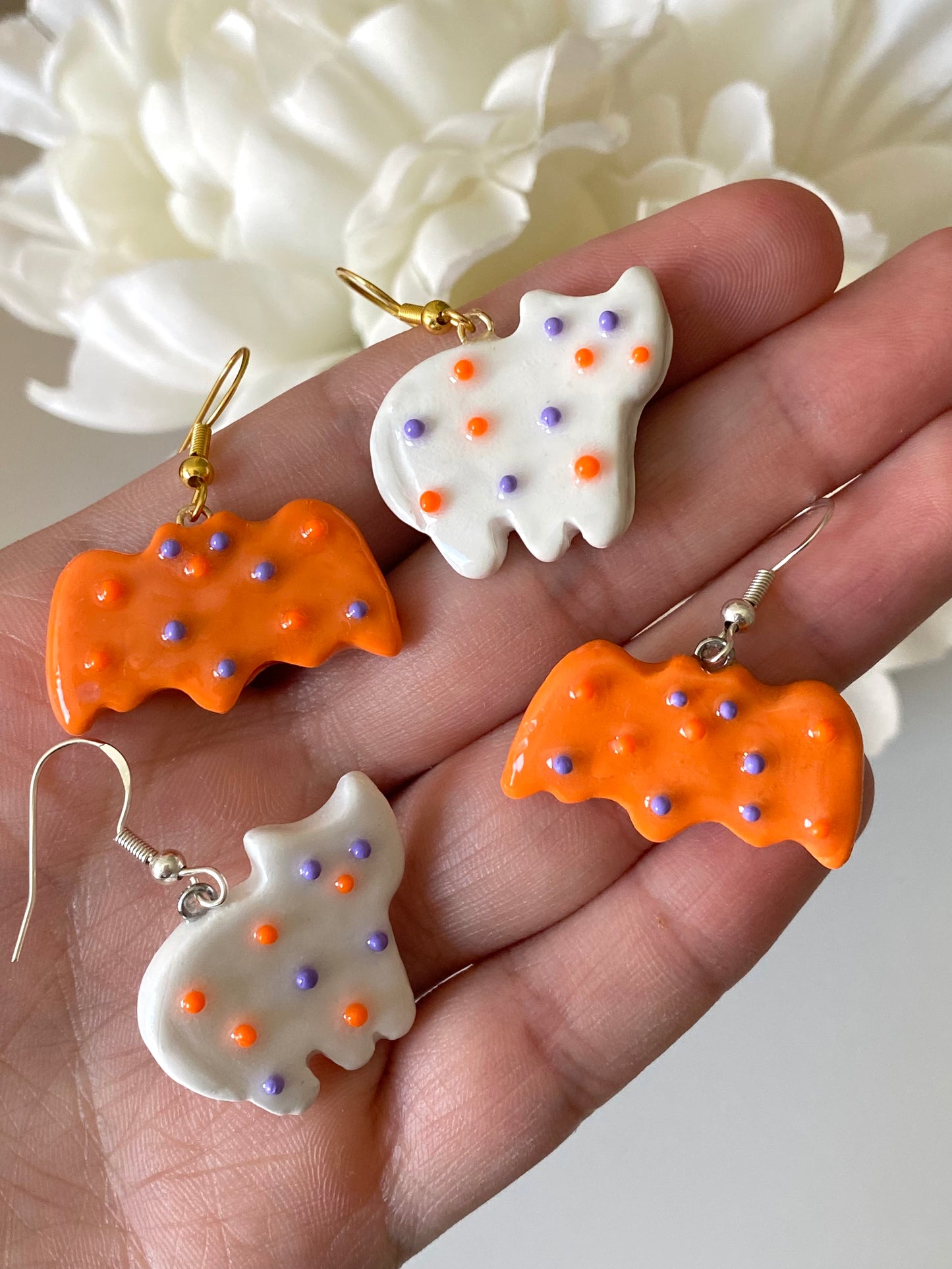 Spooky animal cracker earrings