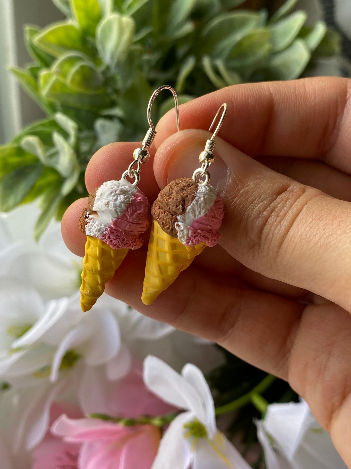 Ice cream cone earrings