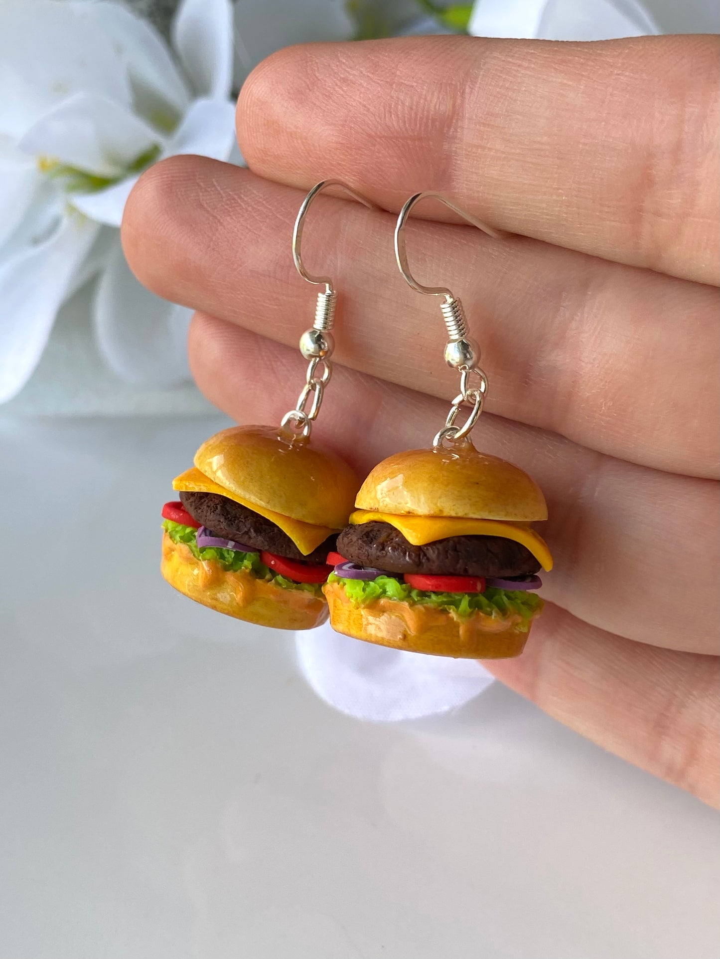 Arby’s cheeseburger earrings