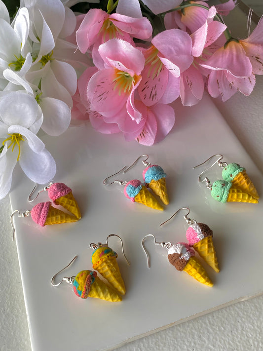 Ice cream cone earrings