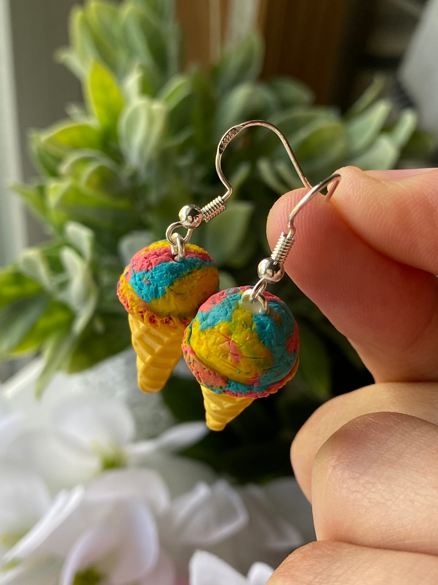 Ice cream cone earrings