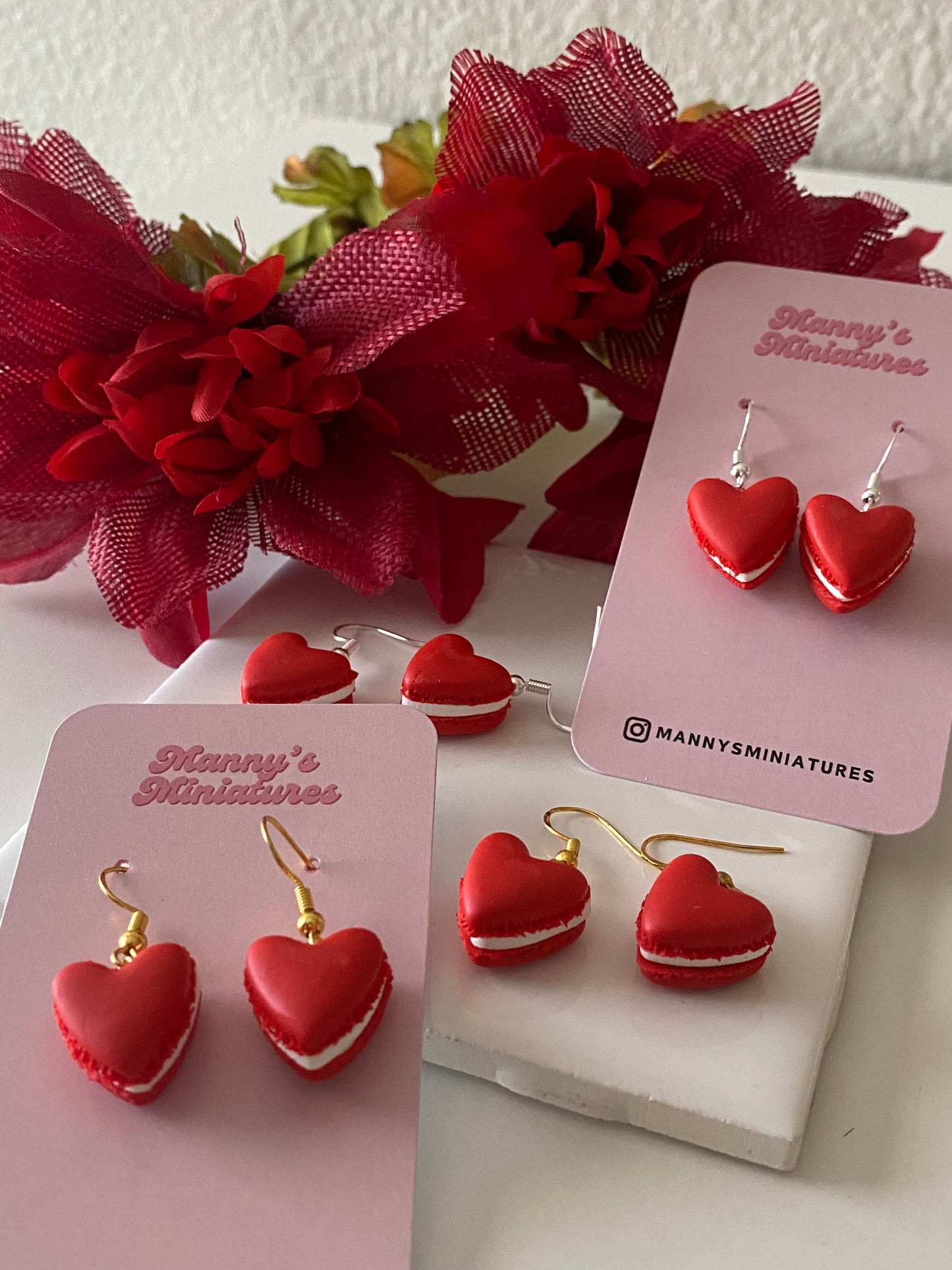 Heart macaron earrings