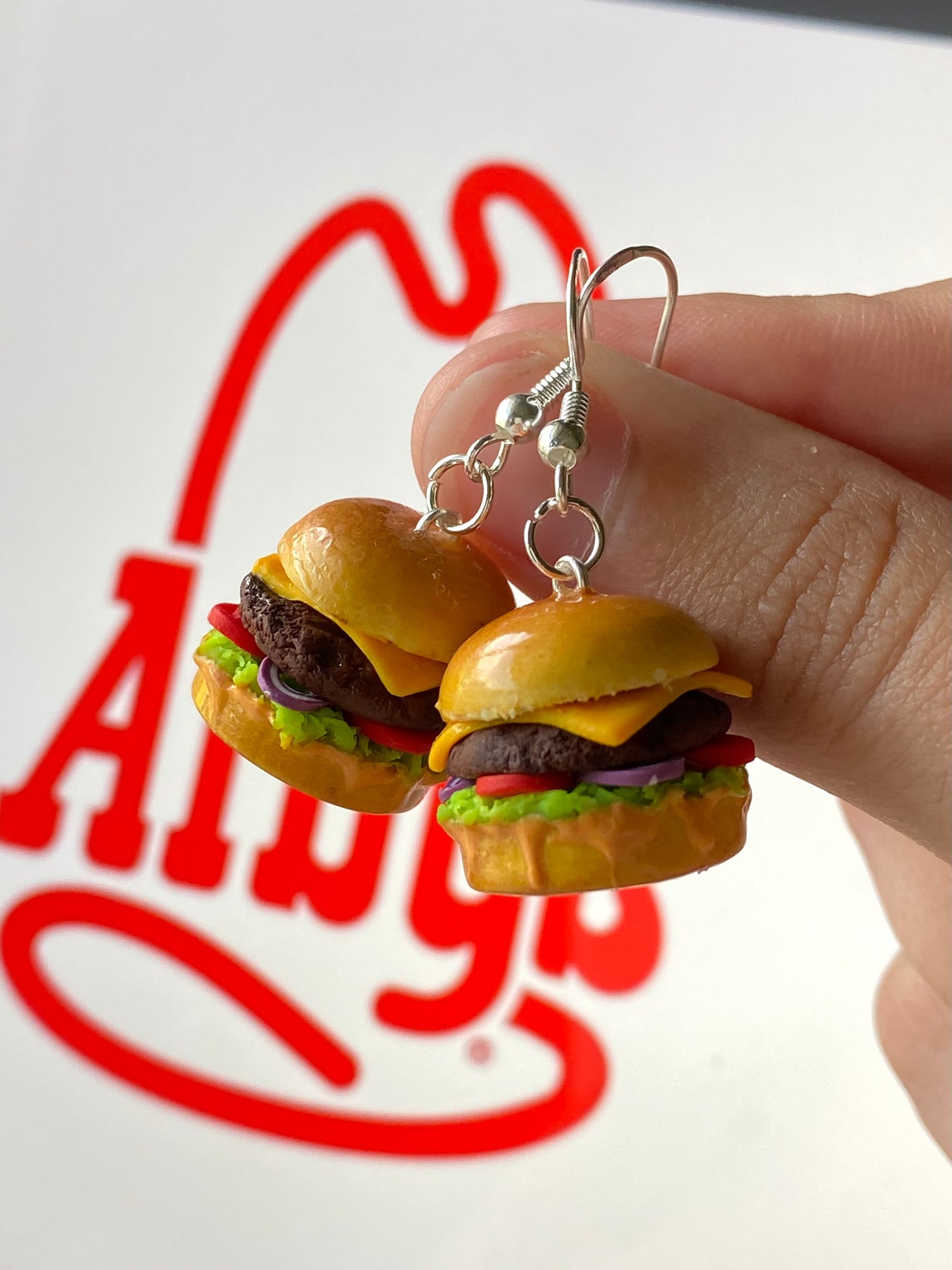 Arby’s cheeseburger earrings