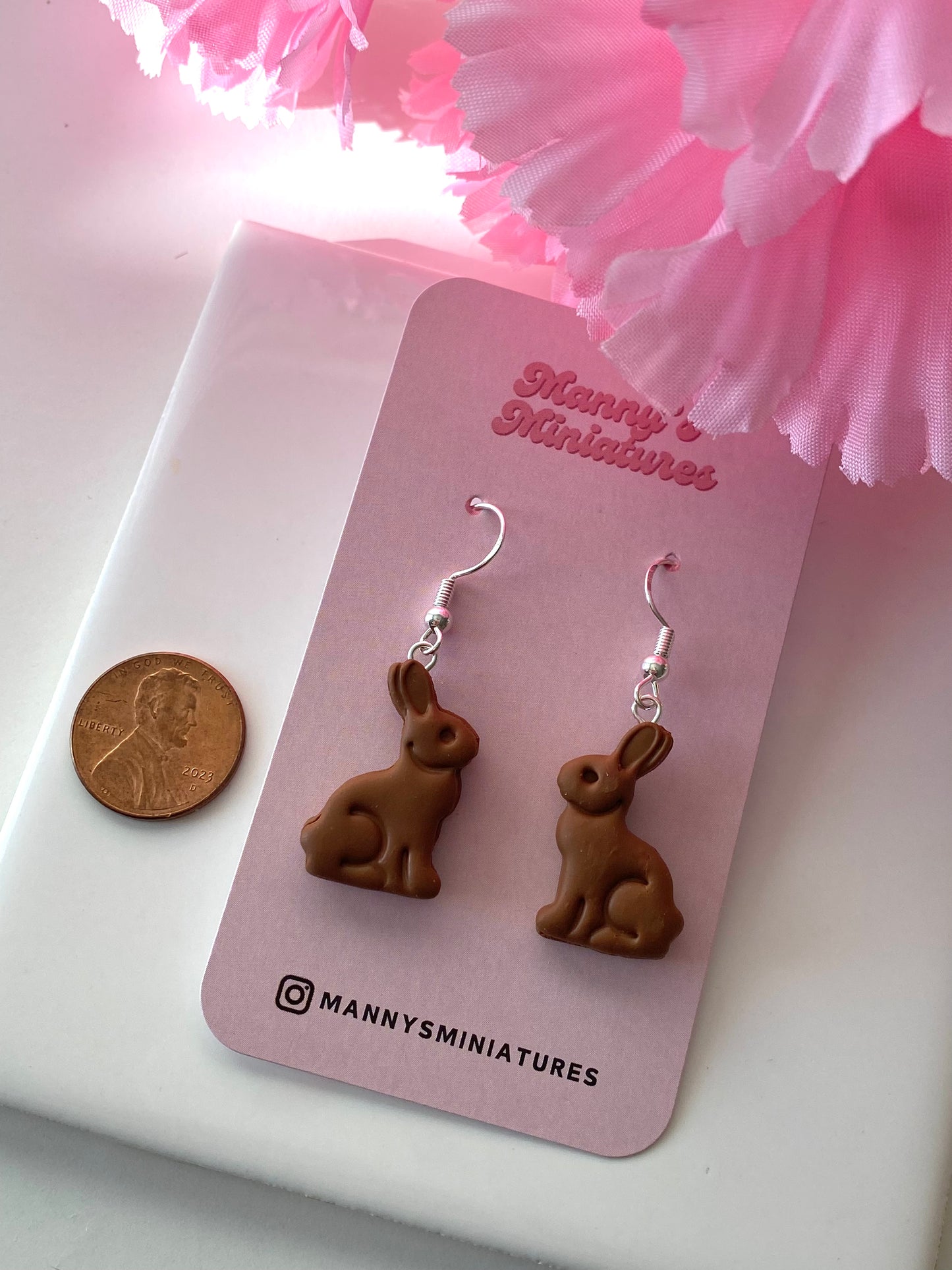 Chocolate bunny earrings