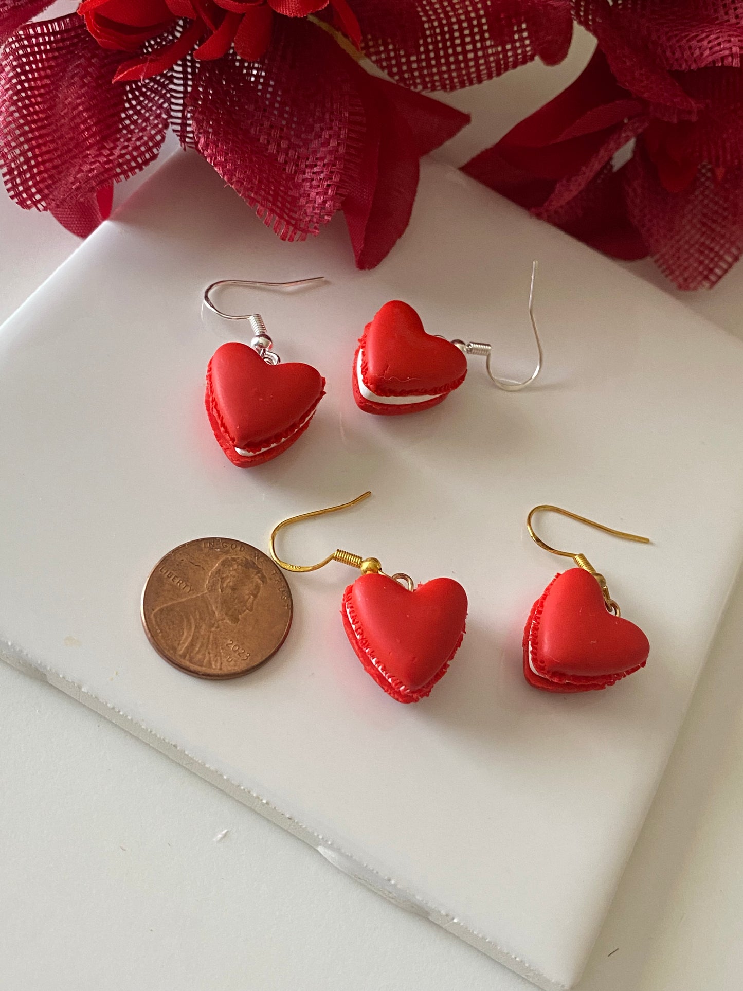 Heart macaron earrings