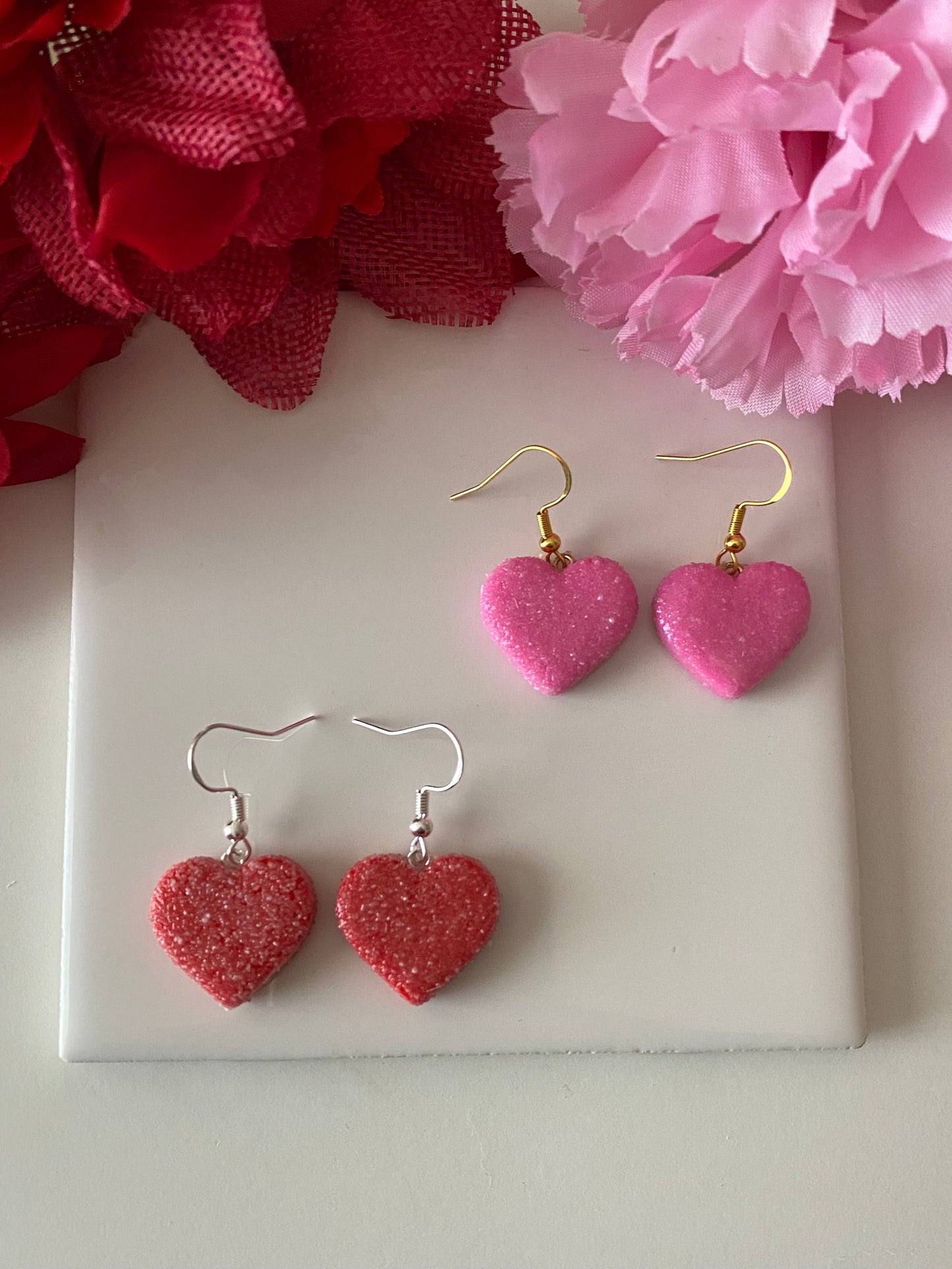 Heart sour gummy earrings