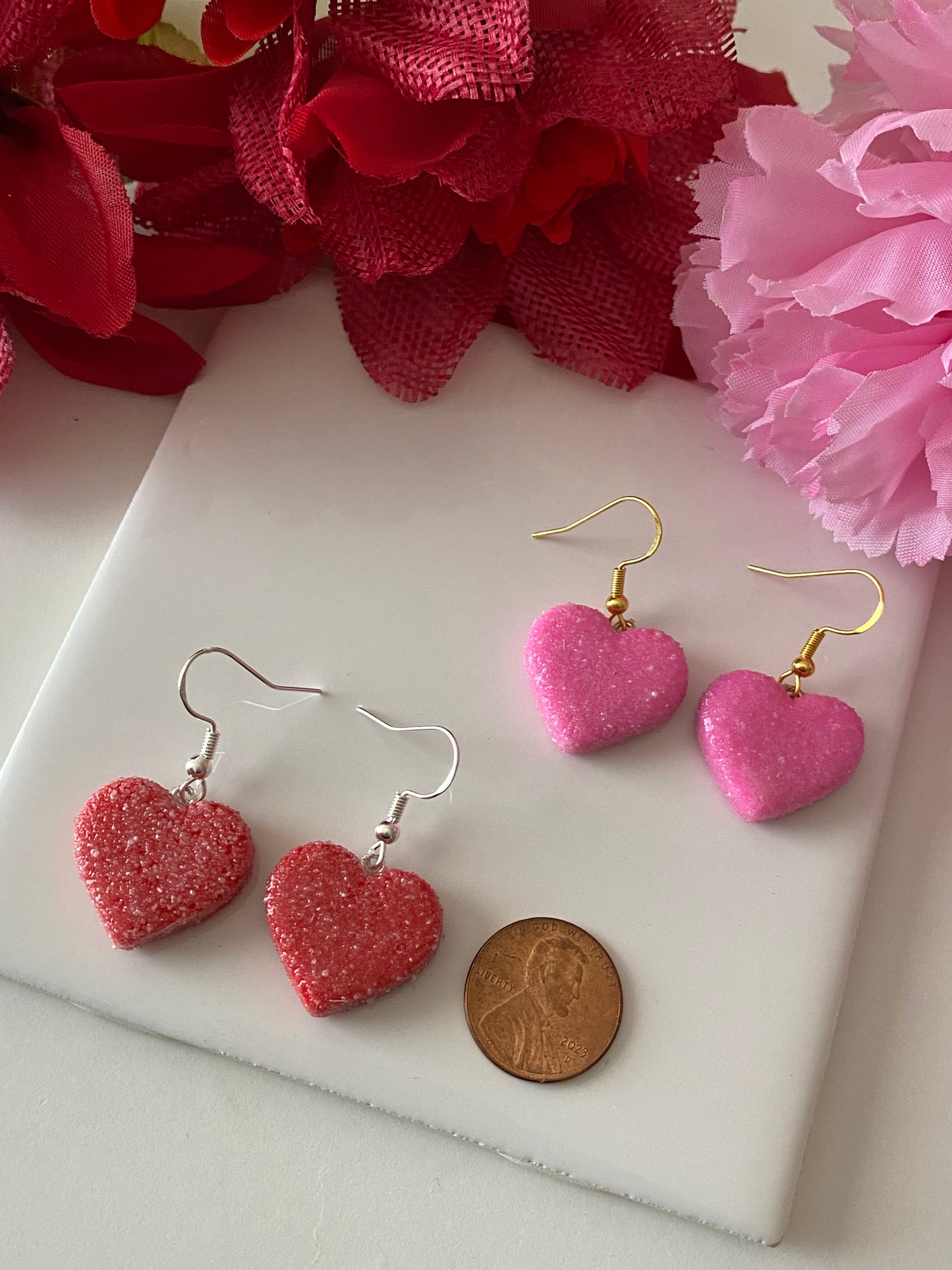 Heart sour gummy earrings