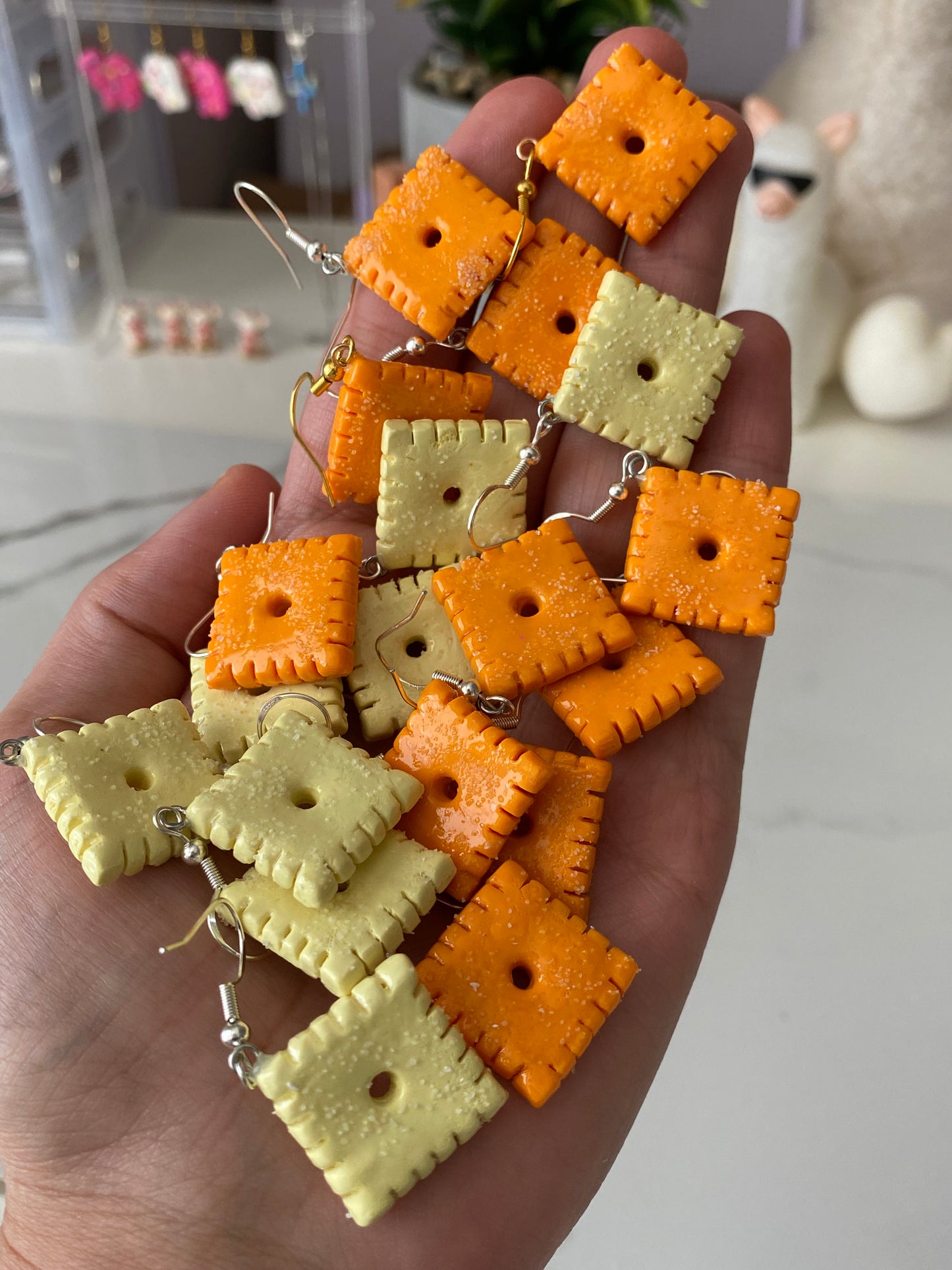 cheese squares earrings