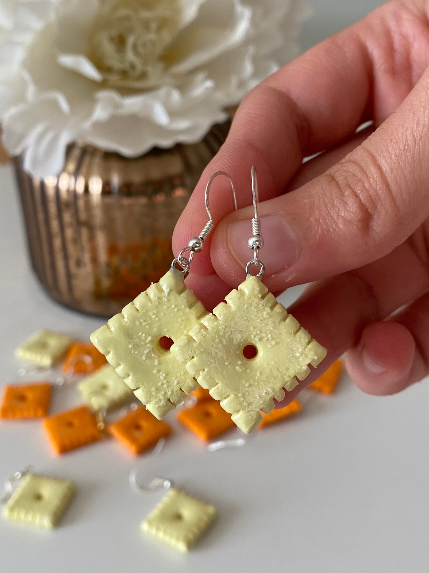 cheese squares earrings