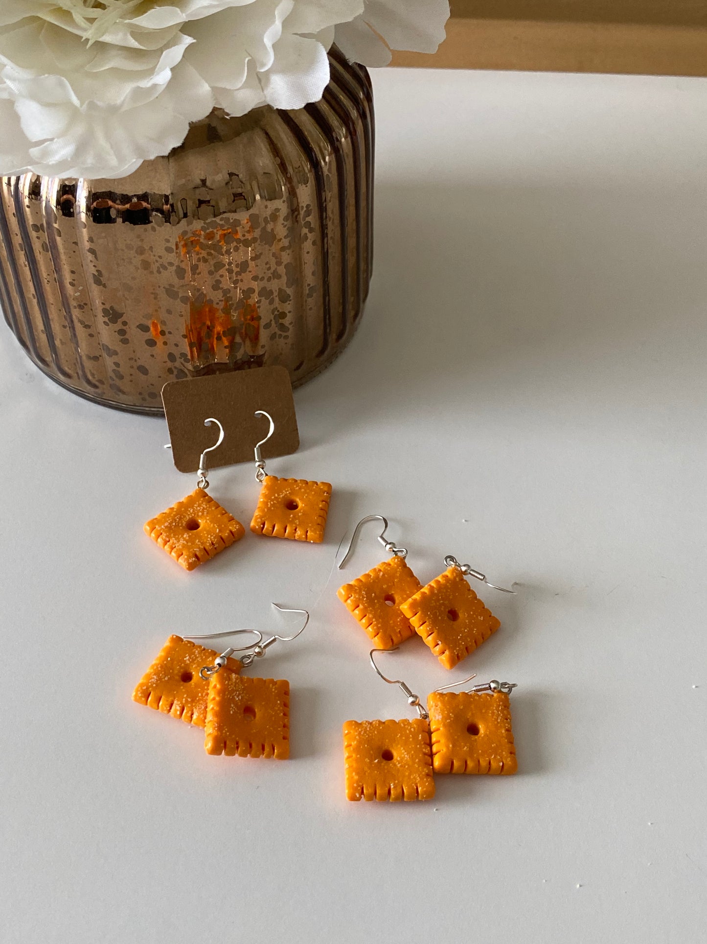 cheese squares earrings