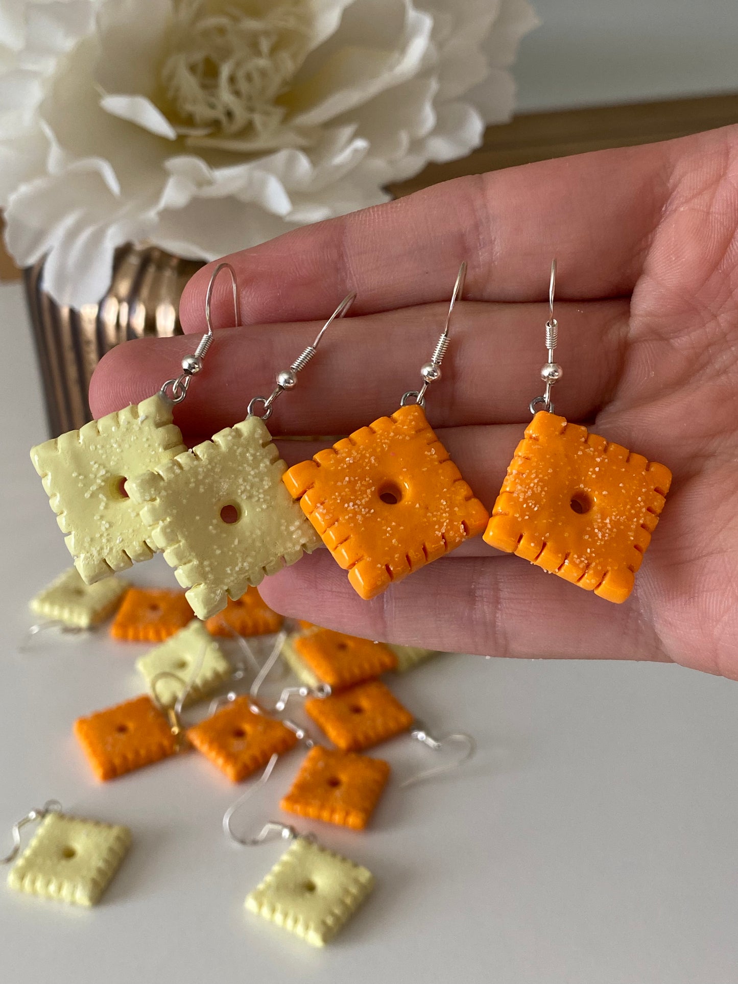 cheese squares earrings