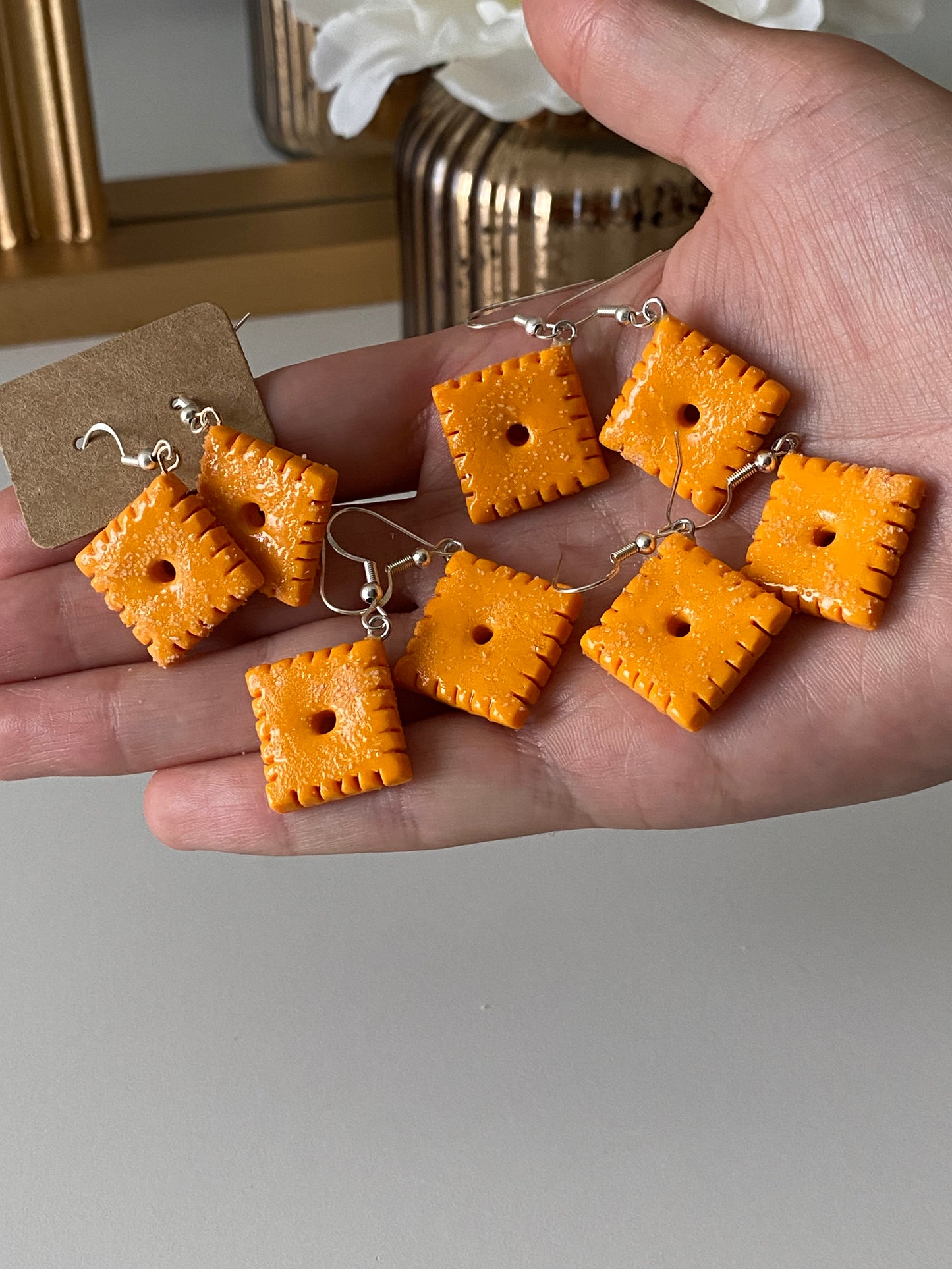 cheese squares earrings