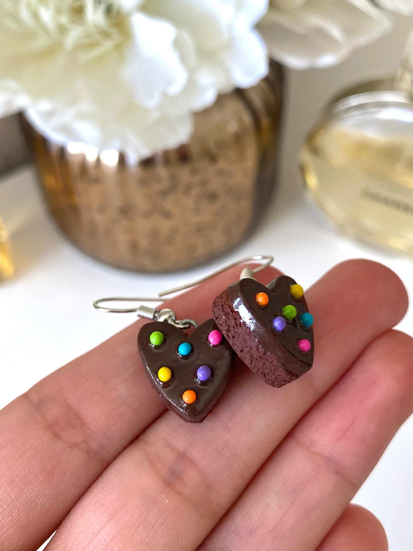 Heart snack cake earrings