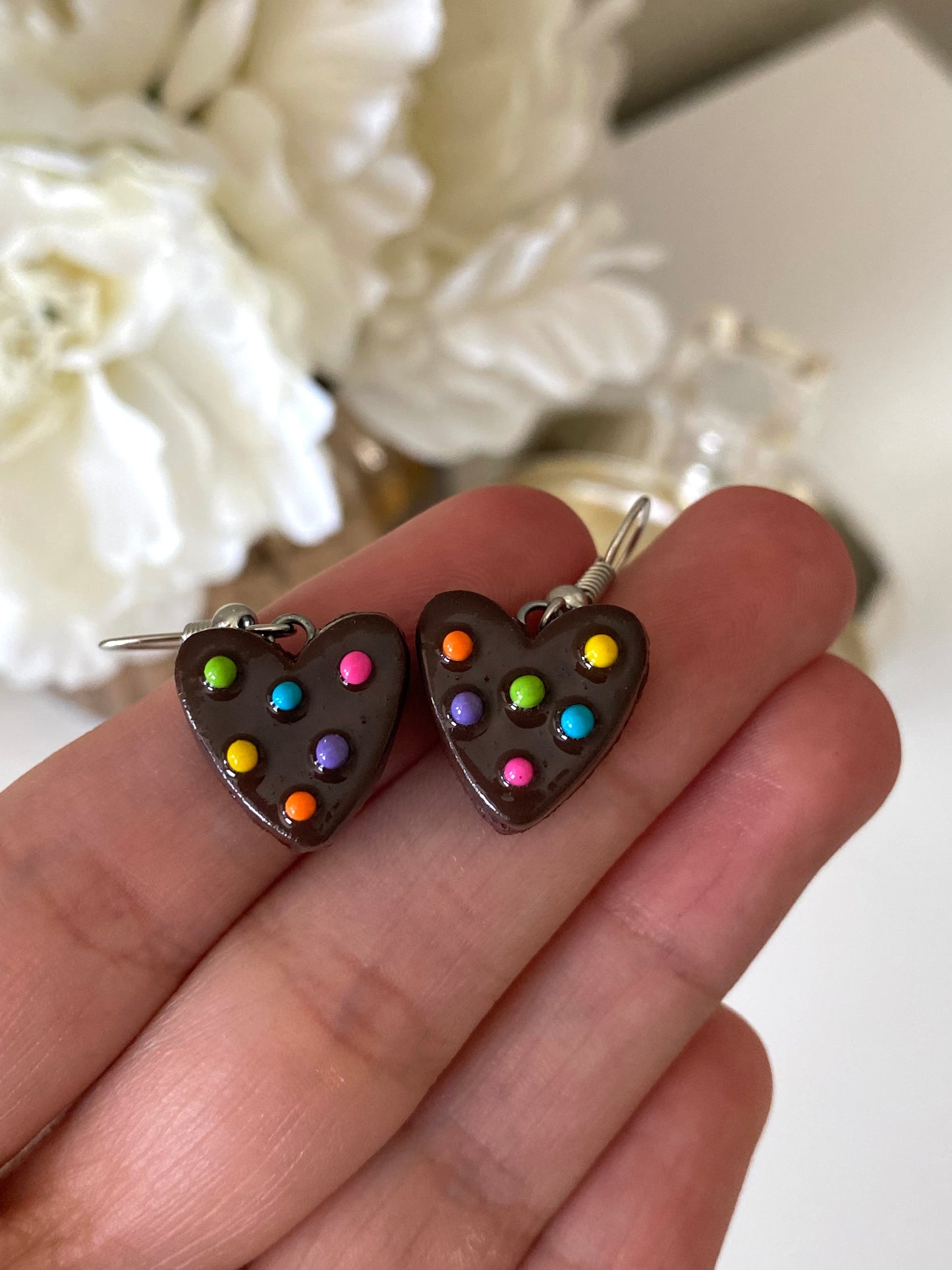 Heart snack cake earrings