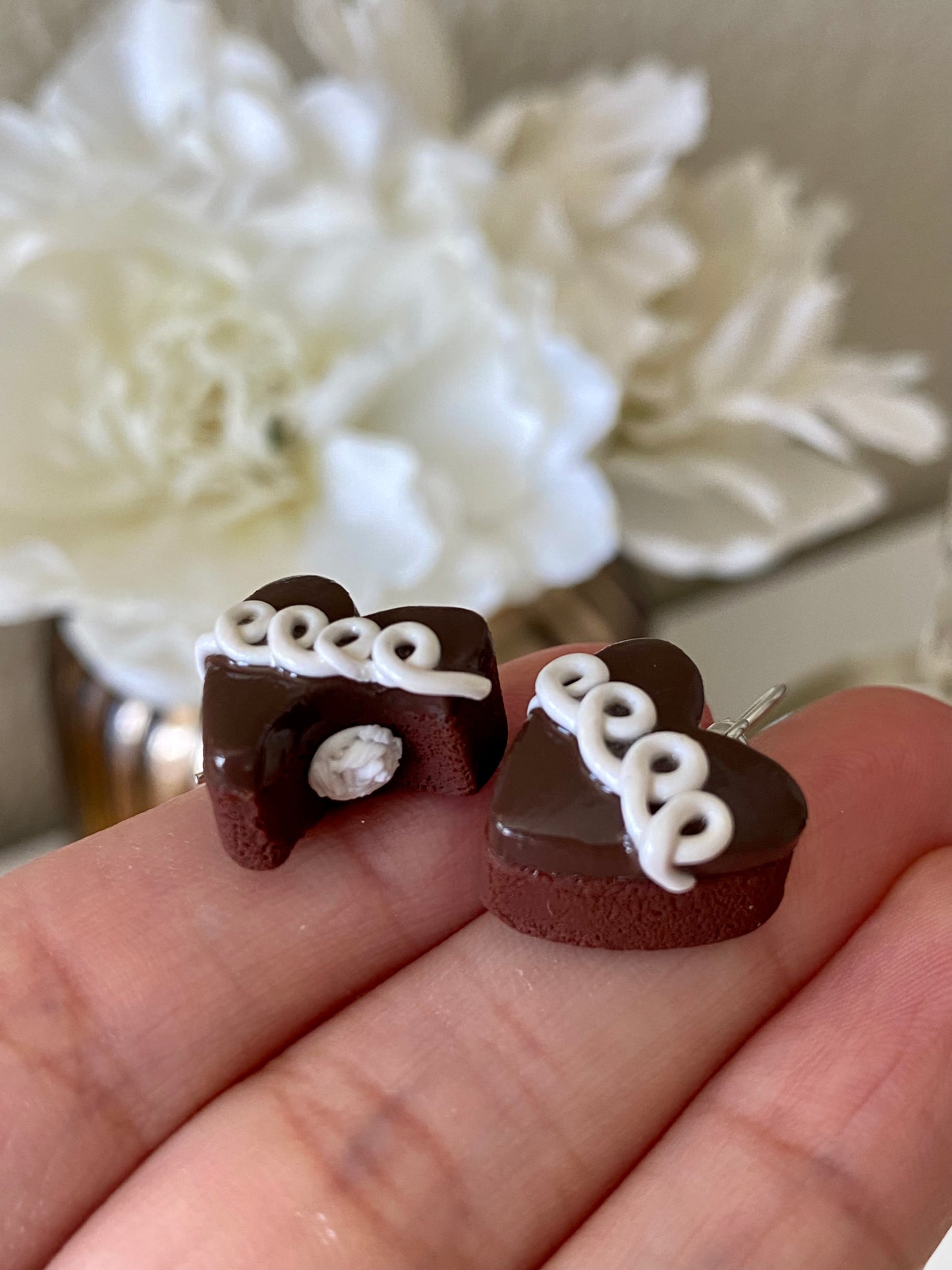 Heart snack cake earrings