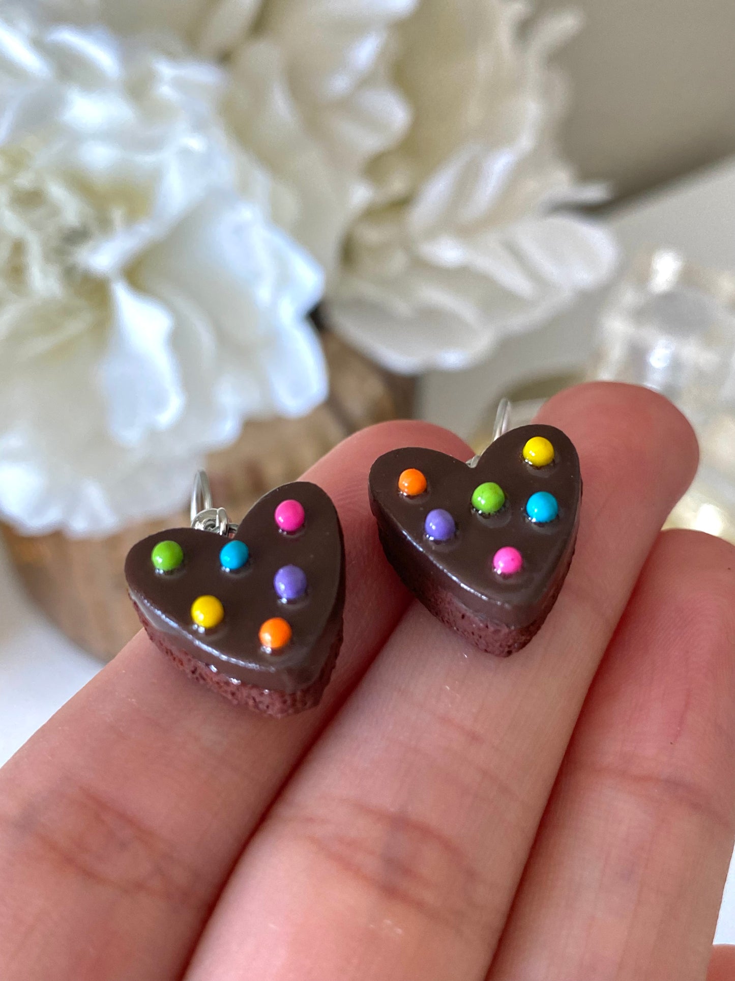 Heart snack cake earrings